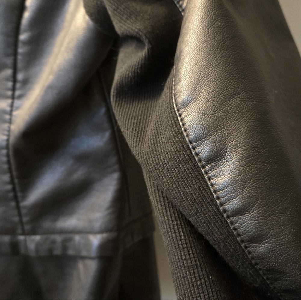 Black Rivet Womens Faux Leather Jacket - Picture 5 of 5